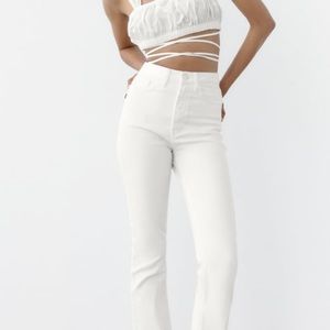 Zara Split Hem Slim Fit Flare Jeans